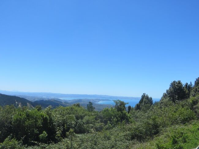 12:57<br />峠の頂上から太平洋とその先にあるギズボーンの町が見えます。