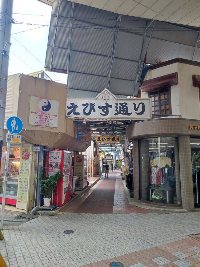 識名園から国際通りに戻って、ホテルに預けていた荷物をピックアップ。<br /><br />うるま市の与那原へ向かうため、開南のバス停へ（平和通りから徒歩1０分くらい）。<br /><br />ほとんどアーケードの中を歩くので、雨の日も大丈夫そう。<br /><br /><br />