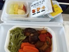 久しぶりのFSC大韓航空。オンラインでチェックインでき、機内食・座席予約もできて、預入荷物がないし、当日は気楽に関空へ。

荷物検査のゲート３つ開いているけど、いずれも長蛇の列。
eチケット（QRコード）ある人は別に入れる列があるようだが、わかりやすかったらもっと並ばずにすむ。案内が、検査間際にならないとわからない。

新しくなった免税店を素通りしてカードラウンジで休憩。

機内食は現地でしっかり食べたいのでヴィーガン食を選択。
ラタトゥイユパスタ、フルーツ、ナッツ。
十分だけど、到着時間が微妙で、現地ではブレイクタイムになっていて、夕方まで食事にありつけず。

11：55発→14：05着、韓国入国審査は前回よりも並んでいて、通過に1時間かかった。
