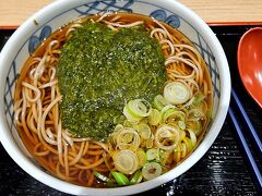 代わりに駅構内の立ち蕎麦「駅そば　しらかみ庵」にてぎばさ蕎麦をオーダー。
ぎばさとはめかぶのようなねばねば海藻。
こういうの好き。
ほんとはぎばさ＆きりたんぽ蕎麦というのがメニューにあったんだが、出遅れたのか売り切れ。
でもお蕎麦は美味しかった。

さあこれからこまち46号に乗って帰宅しなければ。
時刻はすでに18時過ぎ。
明日も仕事なんだよなあ。
仕方ない。ビール飲んで寝ながら帰ろ。
こんなに長いこと揺られていると、帰ってから寝るまでずっと車内にいるかのように内臓が揺れていて変な感じでした。
でも不思議と心は整うんだよなあ。
営業キロで1481.4キロの旅。

この度もお読み頂きありがとうございました。