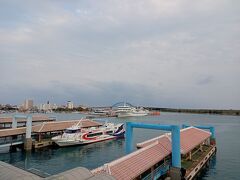 翌日の朝に高速船で小浜島へ向かうため、離島ターミナルを下見です(^^)  
