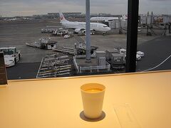 ラウンジでは、飛行機を眺めながらコーヒーをいただきます。

空港でバタバタせずに、ゆっくり落ち着いてから出発できるのがラウンジ利用の良さですね。