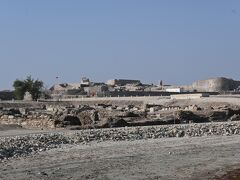奥がポルトガル人が築いた要塞。
手前がディルムン時代から5000年ほど歴史が積み重なった発掘場所。

世界遺産になっています。