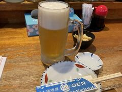 源（美崎店）へ
まずはオリオンビールの生！