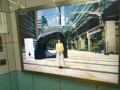 地上には、六本木にある安田侃のもう一つの作品「妙夢」があります。
この日は地上を歩く時間はなく、作品を見る時間はありませんでした。
しかし、六本木駅構内の写真に作品が写り込んでいました。
