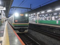 05時23分発高崎行に乗って出発します
高崎行の一番電車です