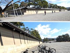 ◆リッツ京都の自転車ツアー◆到着の翌日10時半～
自転車ツアーは３つあります。早朝８時頃出発の伏見稲荷コース、１０時頃出発の京都の真ん中コース、時間に融通のつくのが京都御所、下鴨神社コース

「京都御所→相国寺→下鴨神社→鴨川べり」のコースを選択。
電動自転車にペットボトルのリッツ水つき、ワークマンの手袋にはホッカイロ入り、頭が寒くない帽子付、で至れりつくせりです。無料です。
京都御所はジャリジャリの中を走ります。先導するガイドさんは立命館で学んだタイ人？の可愛い女性スタッフです。若いから自転車をこぐのが速い。