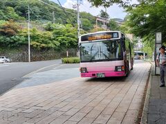 30分で伊香保温泉に到着。伊香保温泉内にはいくつかバス停があるのですがどれがホテル最寄りのバス停かわからず、運転手さんに尋ねるとここが最寄りのバス停だそう。他のツアー客とぞろぞろ下車します。