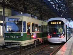 広島港からは路面電車でホテルの最寄り駅、袋町へ向かいます
広島港(18:26)　→　袋町(18:56)