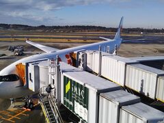 成田空港搭乗出口を出たあと撮った、タイ・ライオン・エアの機体です。