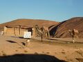 いつ来るかも分からない観光客を当てにしたキャメル・ライディングの施設が現れます。今回のツアーでは「メルズーガ大砂丘」でサハラ砂漠の朝日観賞というメニューがありますが、この時点でラクダに乗れるかは分かりませんでした。