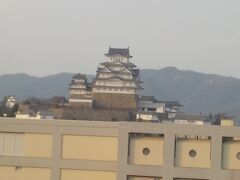 チェックイン後、さっそく屋上まで上がり夕方の姫路城と対面しました。