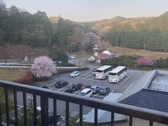 本日も良い天気です。
部屋からの眺めです。
桜がきれいに咲いています。

お風呂は5時から営業でしたが、サウナは営業していませんでした。
