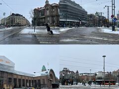 自然史博物館からさらに歩いて、再び街の中心部のヘルシンキ中央駅に隣接する中央駅前広場『ラウタティエントリ（Rautatientori）広場』（右下）付近にやって来ました。