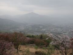 まだ明るいうちに撮影スポットを確認してまわります。
こちらは山頂展望台からの眺め。武甲山と桜があって、ここで雲海が見られれば最高なんですが…。武甲山の周辺にかかっている靄が下がってきてくれれば雲海になりそうではありますが、どうなんでしょうね。