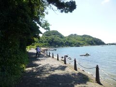 島へは駅から自転車で片道約30分
県道116号を柿崎・須崎方面へ走っていると、「ハリスの小径」なる小さな案内が
なんだろう？行ってみる？と、これが大正解！
少しすると視界に海の青、山の緑が飛び込んできた
