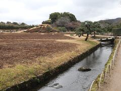 岡山城を出る頃には雨も上がり、あきらめかけていた岡山後楽園にも行くことに。
2月下旬の園内は花や緑も少なく全体的に茶色い風景。