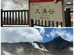 大涌谷は硫黄の香りがプンプン。
