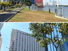 「バーソン橋(cau Ba Son)」と高層ビルの「ランドマーク81」を見ながら。

サイゴン川沿いにサービスアパートメントやホテルが林立。
ロッテサイゴンホテルがあります。