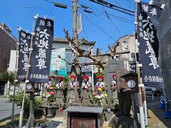 鎌倉駅方面を目指して走っていると、途中で六地蔵に出会いました。