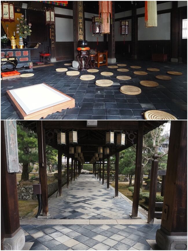 「開山堂」内の様子。<br />そして「禅堂」に続く、渡り廊下。