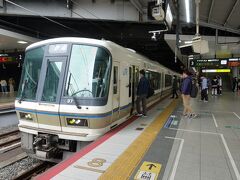 　おおさか東線の普通電車・大阪行きが入って来ました。
　関東圏から来た大荷物の若者グループが乗り込んできたけど、地上の大阪駅に行かないのは理解した上での乗り換えかな？
