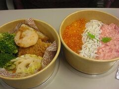 旅の始まりはいつものごとく東京駅。
電車内で食べるお弁当を買います。
前回前々回はともに「祭」で買いましたが
今回はちょっと違う所にしようとグランスタ東京の
中央通路エリアで購入しました。
東京駅はエリアごとに色々なお店があって楽しいですね。

今回は魚の惣菜や弁当を扱っている「TOUBEI」へ。
ちょうどいい大きさのミニカップが並んでいます。
どれも美味しそうでしばらく悩んでしまったｗ

選んだのは「三色カップ」と「マグロメンチ」
一緒にいった家族はサーモンカツサンド。
お魚のさっぱりしたうまみを大事にしています。
サーモンカツサンドも一切れもらいましたが
これは人気になるわ。美味しかった！

お弁当に舌鼓をうちながら
東京駅から小田原に向かいます。
今回は箱根ゴールデンルートの逆走をします。
