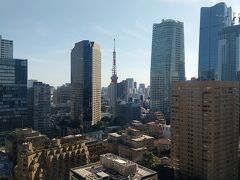 お部屋からの眺め。東京タワーが綺麗に見えるお部屋でした。