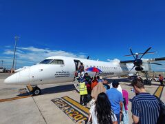 フィリピン入国はマクタン・セブ空港。

フィリピン航空系のPALエクスプレスに乗り継いで、ボラカイ島に最も近いカティクラン空港へ向かいます。

晴天に恵まれて暑い！