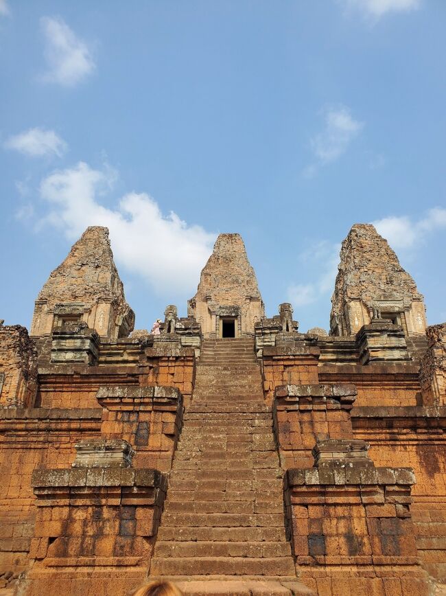 これからこの階段昇ろうっだって！<br />いやぁー、キッつそう(*_*)