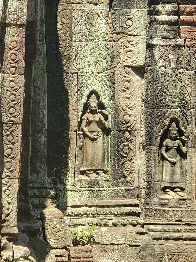 アンコールワットやバンテアイ・スレイの<br />デバターとは全く違う雰囲気。<br /><br />ガイドさんの説明が長いと<br />女子達(女子大学生、オーストラリアご婦人、私)<br />だけ抜け出し、写真を撮りあいっこしました(笑)