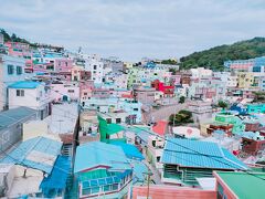 「甘川文化村」の歴史
もとは朝鮮戦争の際に北朝鮮から避難してきた人々が
家を密集して建てた山肌の集落・貧しい人々が集まって住みはじめたという町が始まり
2009年から町おこしが行なわれ　
現在は「星の王子様」の銅像をはじめとした展望スポットを多数設置。美しい街並みが眺められる人気の観光名所になりました※HPより