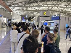 ソウルの空港は、仁川（ICN）と金浦（GMP）。
JALもANAも金浦発着で、私は金浦派。

買い物とか仁川の方が充実はしてますが、HUB空港だけあって激混みは相変わらずでした。
最近の羽田も混んでますが、仁川からの出国は１時間以上を見込んだ方が良いですね。個人的には、仁川利用は避けたいところです。

今回はラウンジ目的でANA利用をしたので、金浦空港in、仁川outですから、この長蛇の列も止むを得ません >o<

金浦空港→仁川空港T1は、電車で35分程です。