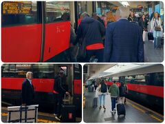 ▽テルミニ駅

10時18分
ホームに降りてみたが、さすがにホームに人があふれていた。
降りた人は数組だが、乗る人はそれより多い。

ローマには過去に2度来ているので今回はパスした。