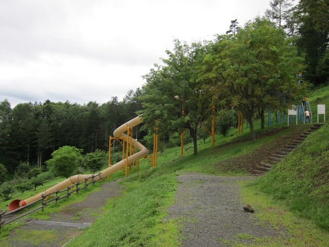 【これはドーム滑り台】<br /><br />もうちょっと早くきて、遊べたらなとも思いました。<br />そんでもって、今日の夕食はスパゲッティ。<br /><br />外ではやはり強い雨が降ってきたので、今日も室内でご飯です。<br />当然テレビがあるはずもなく、食後は子供たちに日記書かせたら就寝。<br /><br />ってか、僕は時間が早くて寝付けず、ワンセグでニュース見てたけどね(^^;;