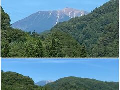 国道19号線沿いの道の駅木曽福島からの御嶽山です♪