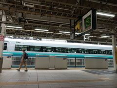 　翌日、９時半に亀戸を出発。暑さの中を、東京駅に移動します。
　常磐線乗り場の電車を見て、我が子が「昔のひたち！」と指差しました。「フレッシュひたち」の復刻カラーを教えたのって、確か半年以上前じゃないかな。５歳児の記憶力にびっくりです。
