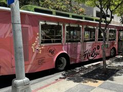 全ての買い物を終え、帰りはDFS（免税店）からハイバス（Hi Bus）を利用。
ちなみにこちらのDFSや隣のワイキキプラザは、ハイバス／レアレア（LeaLea）／ANAのエクスプレスバス（Express Bus）／ワイキキトローリー（Waikiki Trolly）が停まりますし、ツアーのピックアップ場所にも指定される所です。