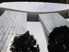 マリーナベイサンズ到着。
シンガポールのランドマークで、特徴あるフォルムが特徴だが、
間近からこう下から見るとただの金属の柱にしか見えなかったり。

中にカジノがあるが、今回の旅打ちは競馬一択なので素通りす。
