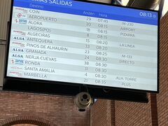 2日目はバスで大移動の日！
事前に予約していたalsaというバスでマラガ(8:30)からネルハ(10:00)に移動しました。
マラガ駅の裏にあるEstacion de Autobuses de Malagaが大きなバス乗り場になっているので、電光掲示板でバス乗り場の番号を確認します。
といっても、直前に隣のバスに乗ってと指示されてバタついたので10分前くらいには着いておくことをおすすめします！