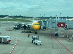 桃園空港で同じ機材（同じ座席）に乗り換えて