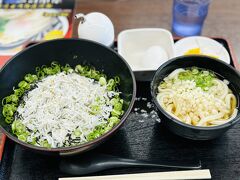 平日ということもあり特に渋滞もなく順調に四国上陸！
…と思いきや、四国に入って程なくした頃に「あっ！！」と悲壮感漂わせて叫ぶ夫…ナビ通りに高知に向かっているはずが、いるべき高速にいないと気づいた時には時すでに遅し。
気を取り直して、津田の松原SAでお昼ごはんにします。

予定通りに進めば夕食は早めになる事を見越して軽めに。
夫は徳島ラーメンと私とシェアしたしらす丼、その丼物に付けたミニうどんを娘が頂きました。
しらすはちょっと塩分きつめだったかな…ネギと中和されてネギ好きの私には良かったけれど。

香川周りでようやく高知に突入したところで大雨。
確かに天気予報は傘マークついてたけども、さっきまであんなに晴れてたのに。
ひとつ目の目的地、龍河洞に着くまでには晴れますように…！

その願いが叶ったのか激しかった雨が到着した頃には穏やかになっていました。