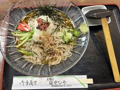 中之条駅は1～2時間に1本しか電車が通らない駅ですが、駅前には意外と飲食店が充実しています。

お昼は「はやしや食堂」で、梅おろしそばを食べました。(900円)