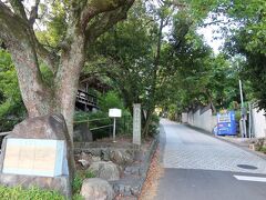 JR線の踏切を渡った先には秀吉と光秀の天下分け目の戦いで知られる天王山の登り口があります。が、かなりの急坂です