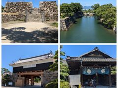 天守閣跡の石垣。天守閣が残っていないのが残念。
お掘りは海に繋がっているようです。

暑すぎてさっと回ったのみで退散。