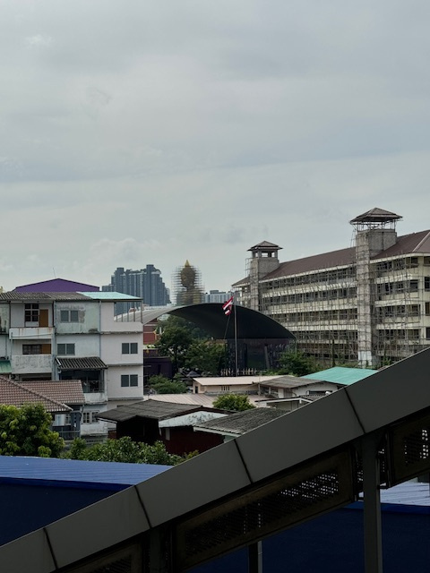 ９時過ぎ、地下鉄で日本人に大人気と言われているワット・パクナムに向かってます。<br />見えてきました巨大は大仏。ん？工事中？？