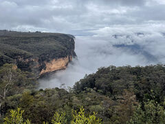 あちこちにLookoutがあるので取り合えず色々寄ってみる。これはどこだったかな？駐車場から割とすぐのところです。時刻は10:57。
お天気は残念だけど、すごい雲海。雲海ってわざわざ見に行く人がたくさんいなかったっけ？こんなに雲海見れるなんてある意味ラッキー？と前向きに考えてみる。
