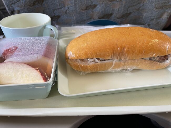 軽食はでました<br />このサンドイッチおいしかったなー