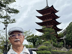 厳島神社の参拝に先立ち、昼食を予定しているあなごめしの店のウェイティングリスト登録に向かう。
行列のできる人気店でうっかりすると2時間待たされるという情報があったため。
グーグルマップで場所を確認すると、厳島神社の裏の五重塔の丘を登らせられた。