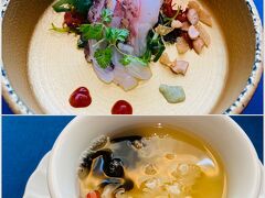 9/12（木）
友人とちょっと贅沢ランチ＠赤坂 桃の木

・お刺身のサラダ仕立て
・蒸しスープ
